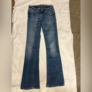 Soundgirl Blue Flare Wide Leg Jeans with Classic Style